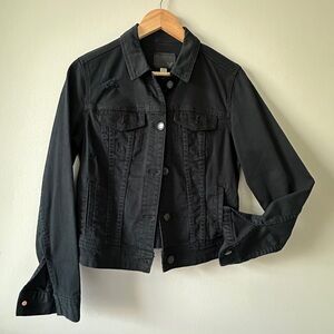 American Eagle Outfitters Distressed Black Denim Jacket